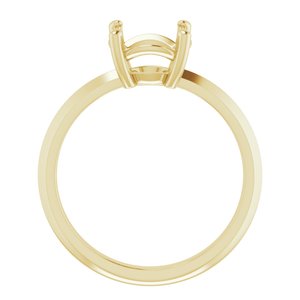 18K Yellow Gold 8.2 mm Round Ring Mounting – image 4