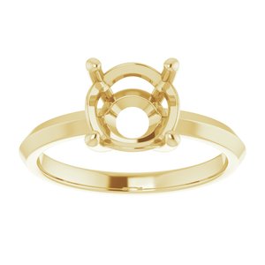 14K Yellow Gold 8.2 mm Round Ring Mounting – image 6