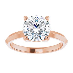 14K Rose Gold 8.2 mm Round Ring Mounting – image 5