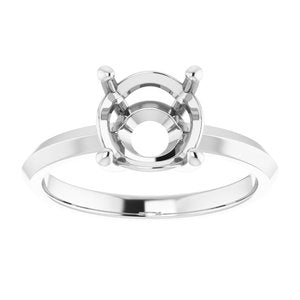 18K White Gold 8.2 mm Round Ring Mounting – image 6