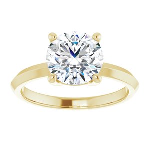 18K Yellow Gold 8.2 mm Round Ring Mounting – image 5