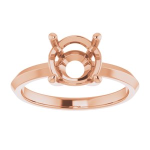 18K Rose Gold 8.2 mm Round Ring Mounting – image 6