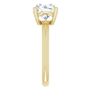 18K Yellow Gold 8.2 mm Round Ring Mounting – image 7