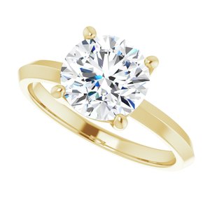 18K Yellow Gold 8.2 mm Round Ring Mounting – image 8