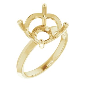 10K Yellow Gold 12 mm Round Ring Mounting – image 2