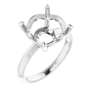 14K White Gold 12 mm Round Ring Mounting – image 2