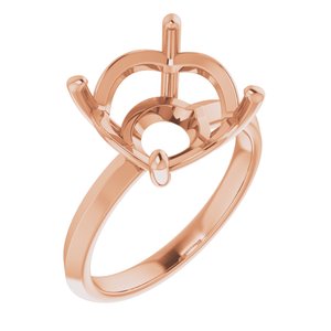10K Rose Gold 12 mm Round Ring Mounting – image 2