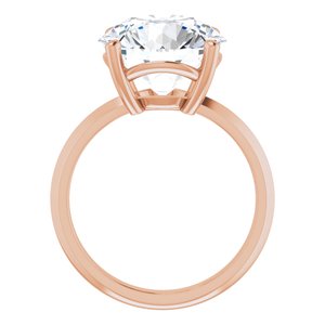 10K Rose Gold 12 mm Round Ring Mounting – image 3