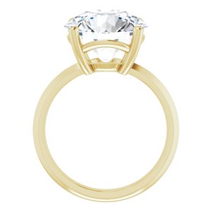 14K Yellow Gold 12 mm Round Ring Mounting – image 3