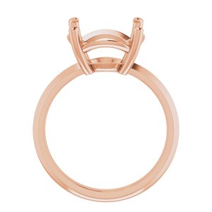 18K Rose Gold 12 mm Round Ring Mounting – image 4