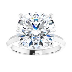 14K White Gold 12 mm Round Ring Mounting – image 5