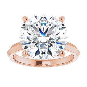14K Rose Gold 12 mm Round Ring Mounting – image 5