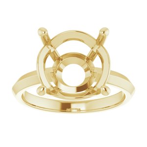 10K Yellow Gold 12 mm Round Ring Mounting – image 6
