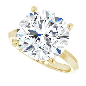 18K Yellow Gold 12 mm Round Ring Mounting – image 8