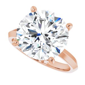 14K Rose Gold 12 mm Round Ring Mounting – image 8