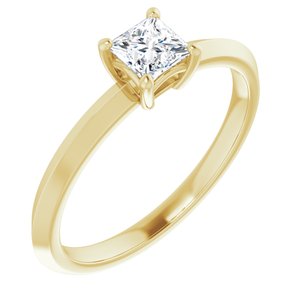 18K Yellow Gold 4 mm Square Ring Mounting