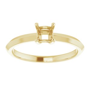 10K Yellow Gold 4 mm Square Ring Mounting – image 6