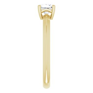 10K Yellow Gold 4 mm Square Ring Mounting – image 7