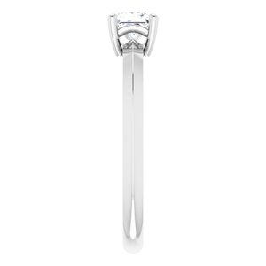 18K White Gold 4 mm Square Ring Mounting – image 7