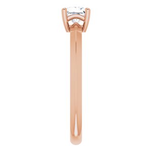 18K Rose Gold 4 mm Square Ring Mounting – image 7