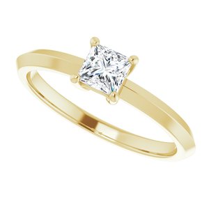 18K Yellow Gold 4 mm Square Ring Mounting – image 8