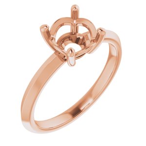 10K Rose Gold 7.4 mm Round Ring Mounting – image 2