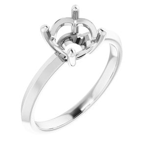 10K White Gold 7.4 mm Round Ring Mounting – image 2