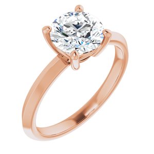 10K Rose Gold 7.4 mm Round Ring Mounting
