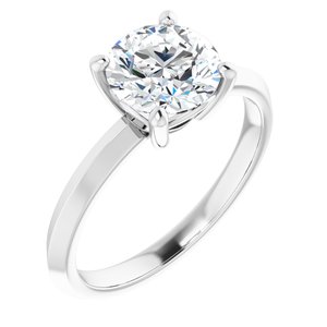 14K White Gold 7.4 mm Round Ring Mounting