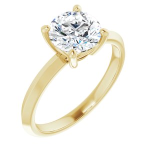 18K Yellow Gold 7.4 mm Round Ring Mounting