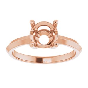 14K Rose Gold 7.4 mm Round Ring Mounting – image 6