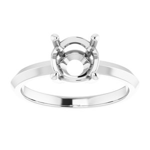 14K White Gold 7.4 mm Round Ring Mounting – image 6