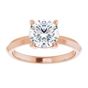 14K Rose Gold 7.4 mm Round Ring Mounting – image 5