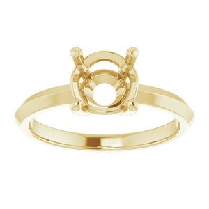 18K Yellow Gold 7.4 mm Round Ring Mounting – image 6