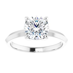 14K X1 White Gold 7.4 mm Round Ring Mounting – image 5