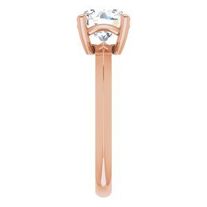 10K Rose Gold 7.4 mm Round Ring Mounting – image 7