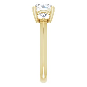 18K Yellow Gold 7.4 mm Round Ring Mounting – image 7