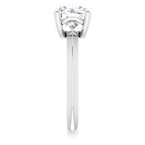 14K White Gold 7.4 mm Round Ring Mounting – image 7