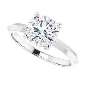 18K White Gold 7.4 mm Round Ring Mounting – image 8