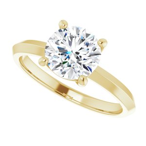 18K Yellow Gold 7.4 mm Round Ring Mounting – image 8
