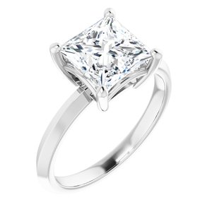 18K White Gold 7.5 mm Square Ring Mounting