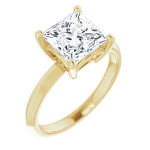 18K Yellow Gold 7.5 mm Square Ring Mounting