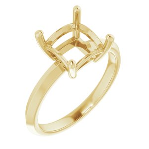 18K Yellow Gold 7.5 mm Square Ring Mounting – image 2