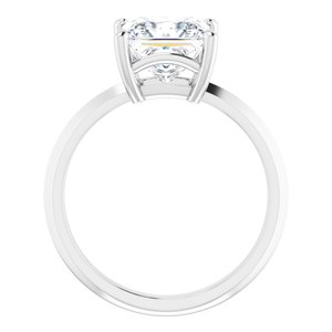14K X1 White Gold 7.5 mm Square Ring Mounting – image 3