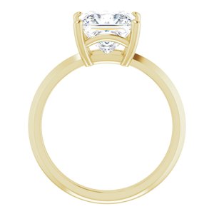 18K Yellow Gold 7.5 mm Square Ring Mounting – image 3
