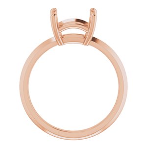 18K Rose Gold 7.5 mm Square Ring Mounting – image 4