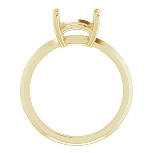 18K Yellow Gold 7.5 mm Square Ring Mounting – image 4