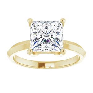 18K Yellow Gold 7.5 mm Square Ring Mounting – image 5