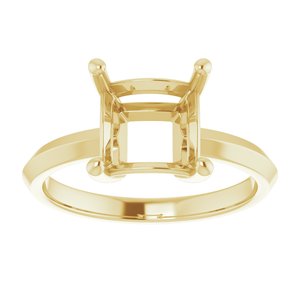 10K Yellow Gold 7.5 mm Square Ring Mounting – image 6
