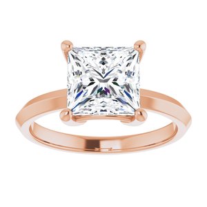 18K Rose Gold 7.5 mm Square Ring Mounting – image 5